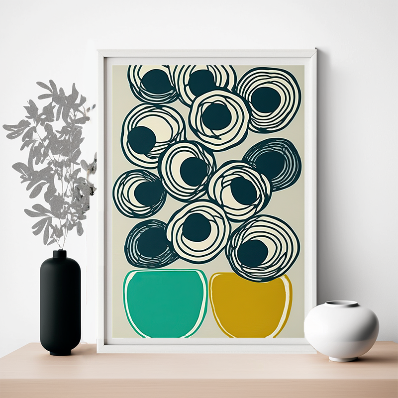 No.10 Geometric flower art poster