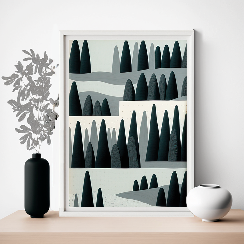 No.11 trees and roads art poster