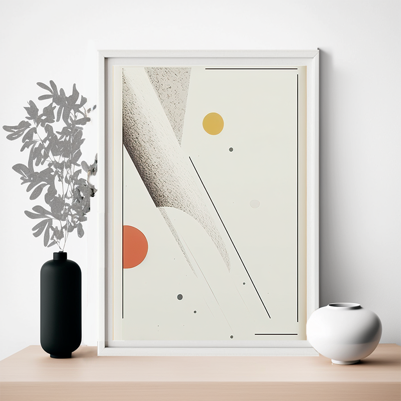 No.13 diagonal lines and circles art poster