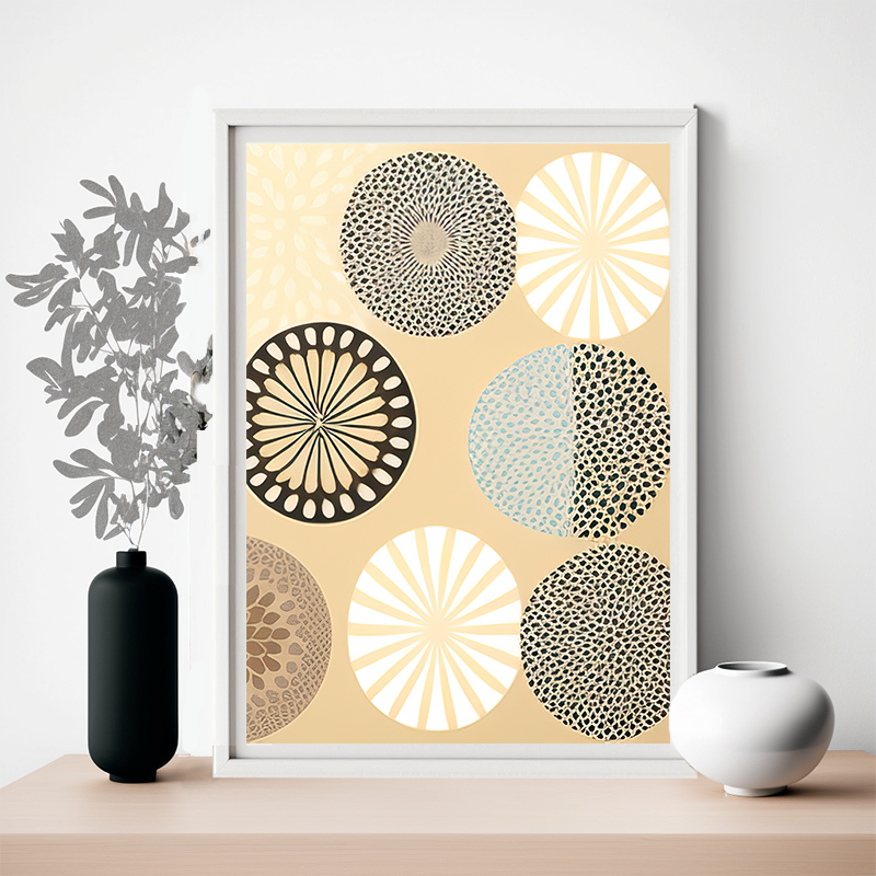 No.15 circle flowers art poster