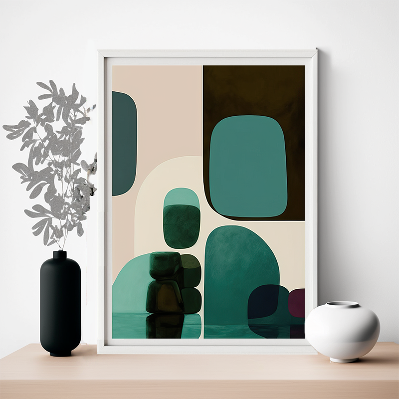 No.18 green abstract art poster