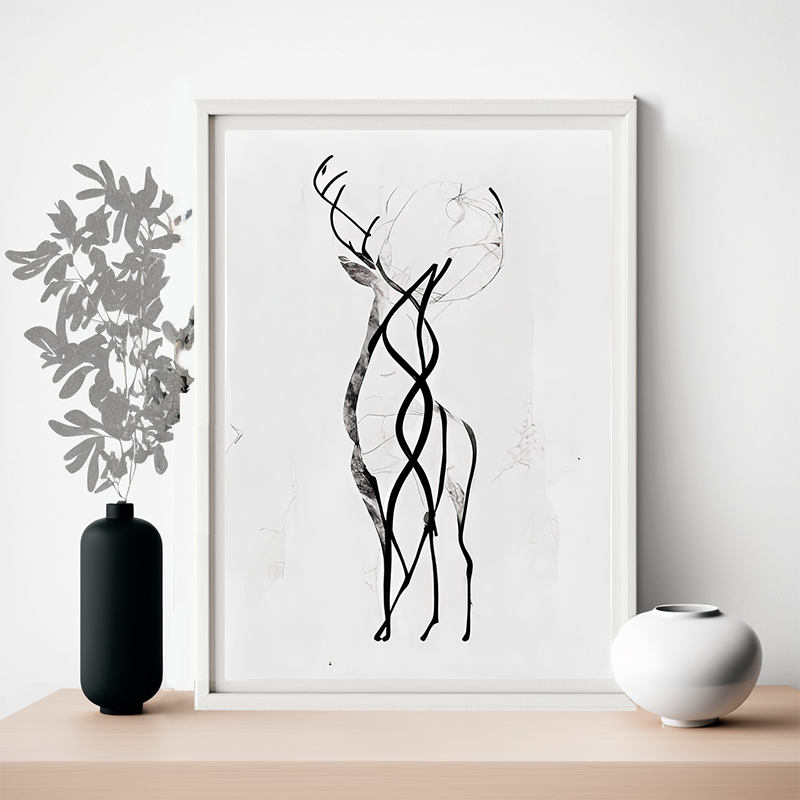 No.30 a reindeer doodle_2 art poster
