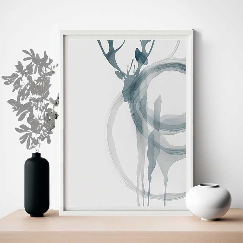 No.31 a reindeer watercolor art poster
