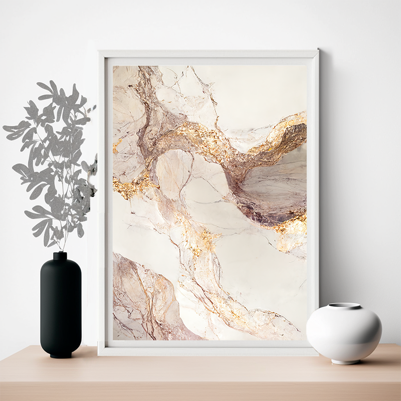 No.37 beige alchol ink_1 art poster