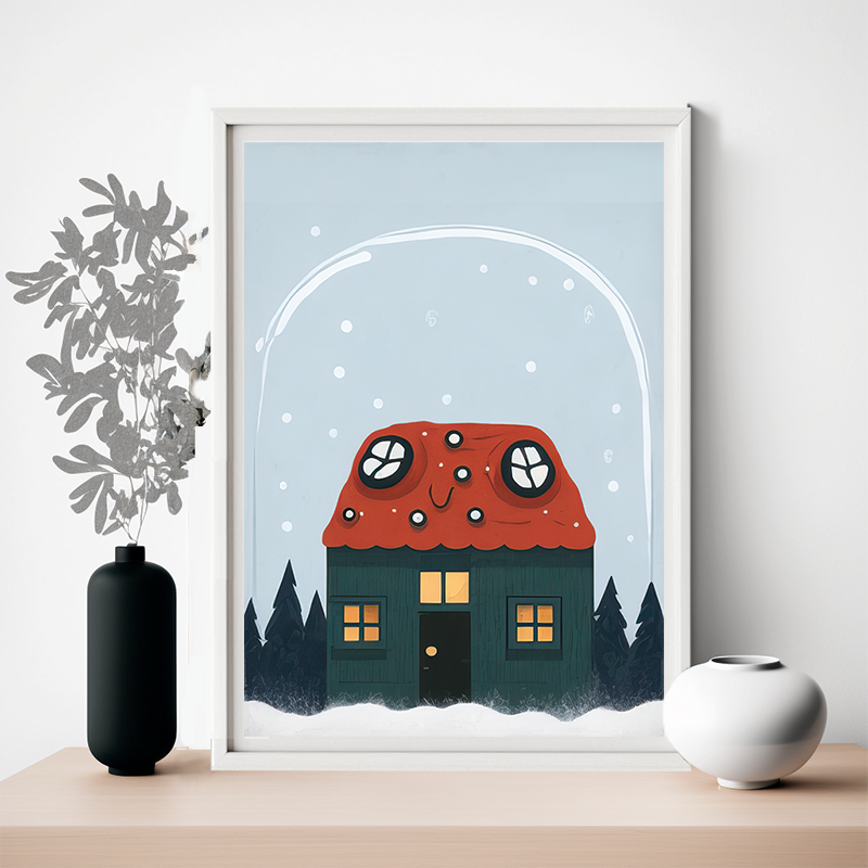No.4 snow house art poster