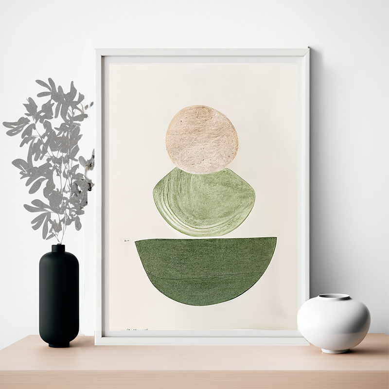 No.50 half circles_2 abstract art poster