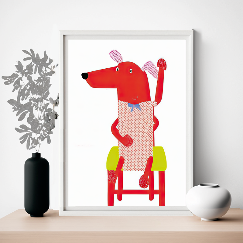 No.68 pinky dog in a chair