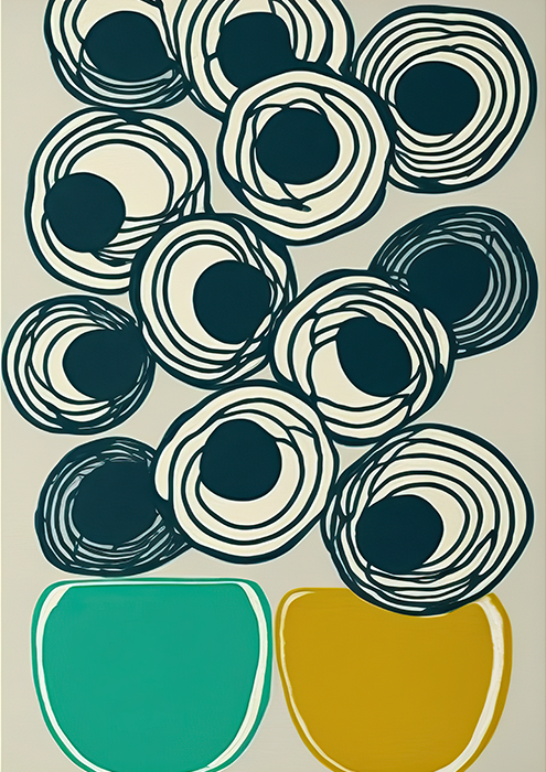 No.10 Geometric flower art poster