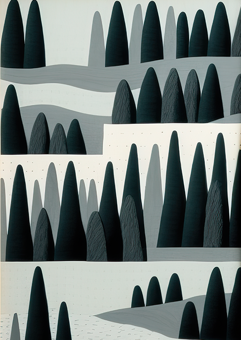 No.11 trees and roads art poster