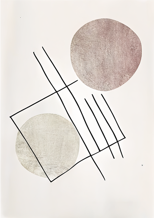No.24 square and circle art poster