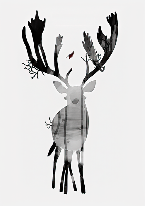 No.28 a reindeer art poster