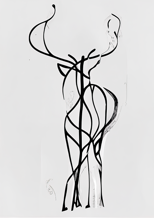 No.29 a reindeer doodle art poster