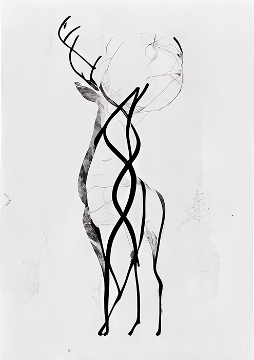 No.30 a reindeer doodle_2 art poster