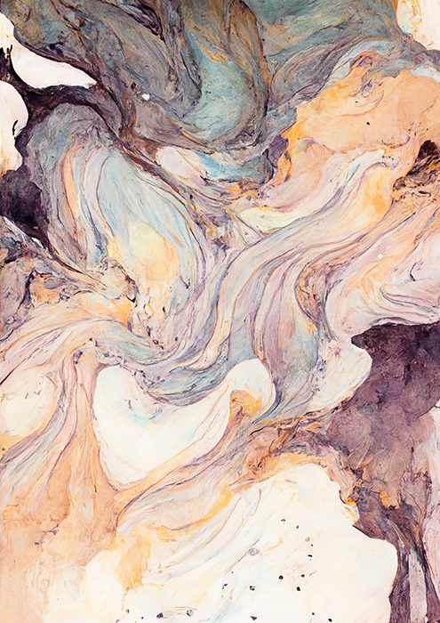 No.41 beige and grenn alchol ink art poster