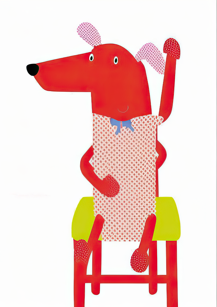 No.68 pinky dog in a chair