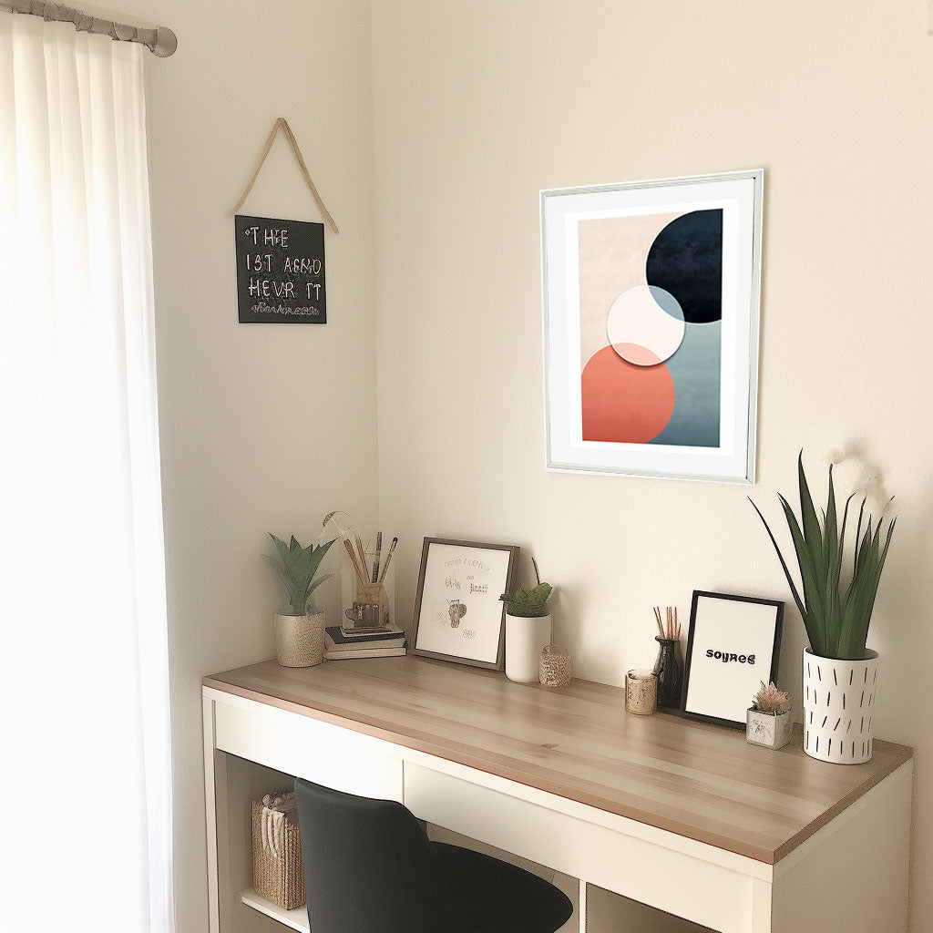 アブストラクト・エレガンスのアートポスター机配置イメージ