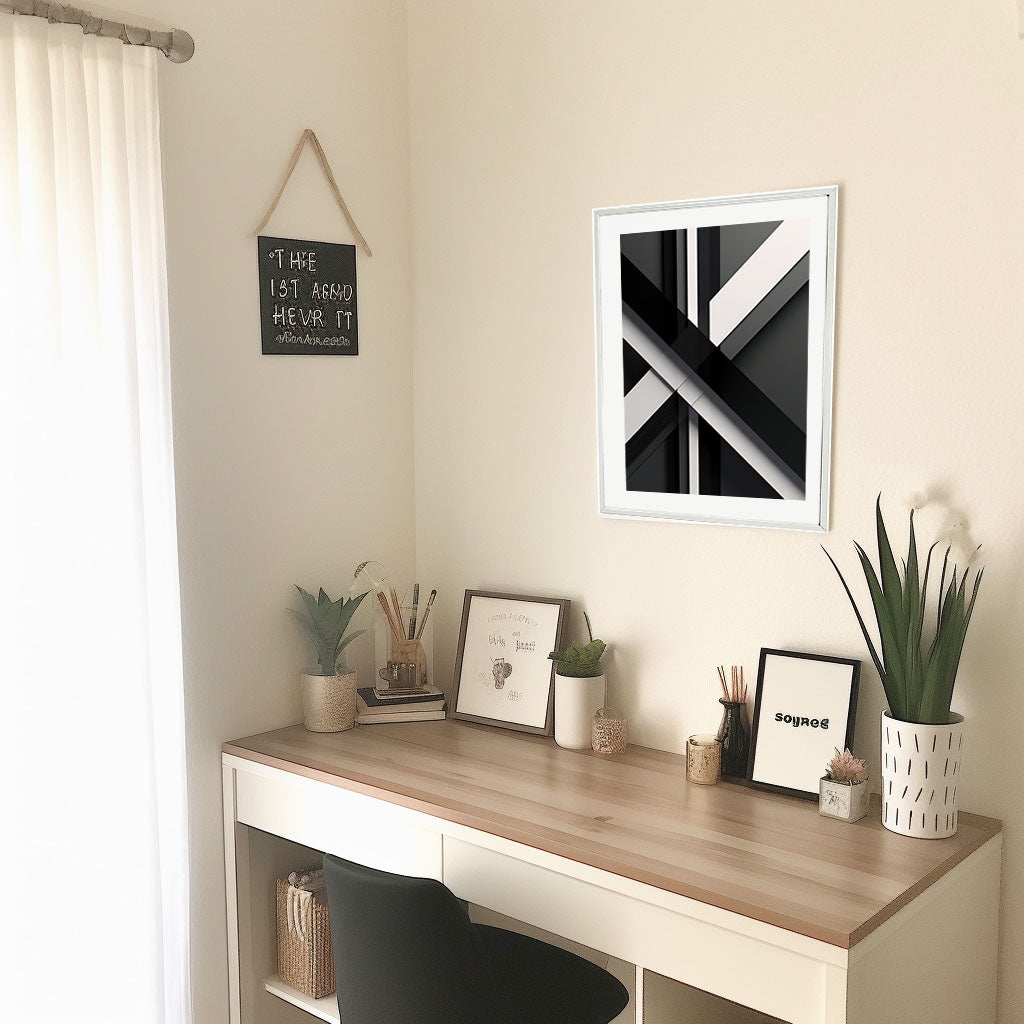 アブストラクト・エレガンスのアートポスター机配置イメージ