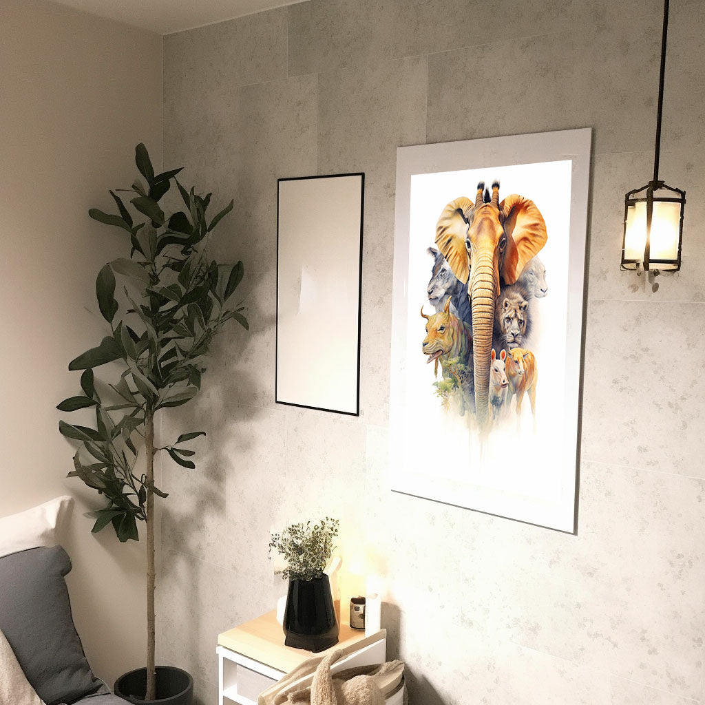 アフリカの動物のアートポスター廊下配置イメージ