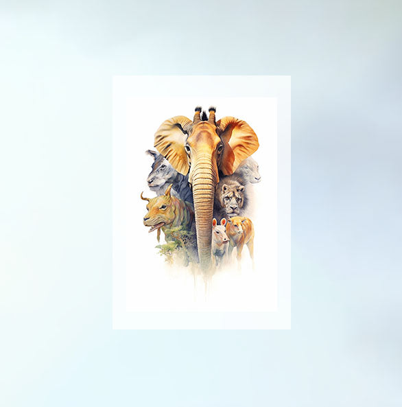 アフリカの動物のアートポスター原画のみ設置イメージ