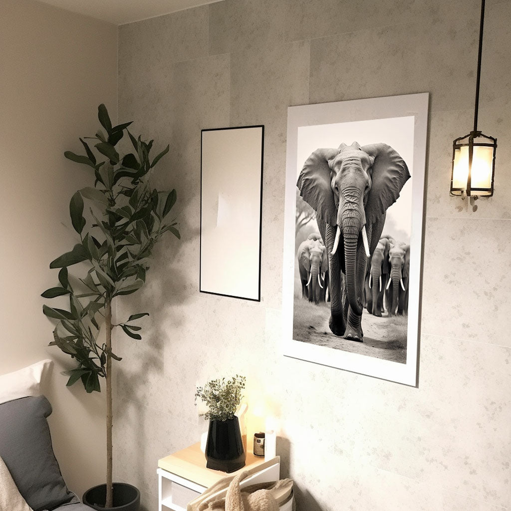 アフリカの動物のアートポスター廊下配置イメージ