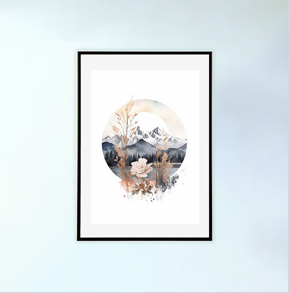 アルパインワンダーランドのアートポスター黒フレームあり