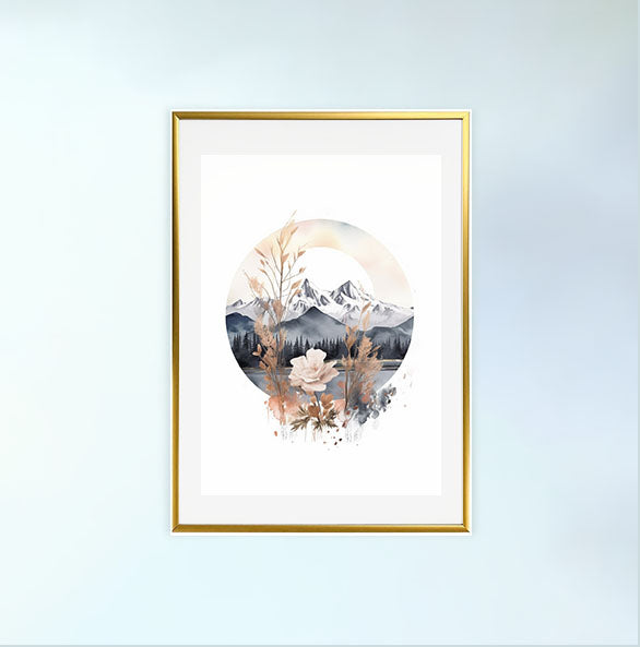 アルパインワンダーランドのアートポスター金フレームあり