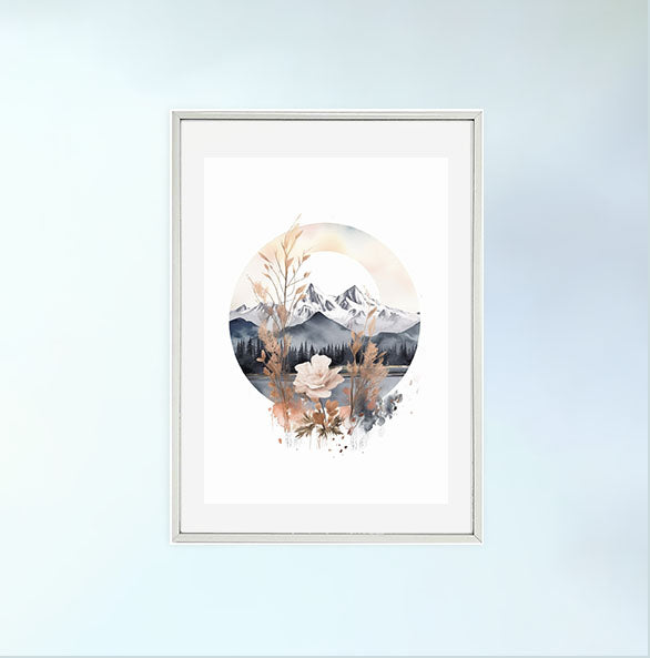 アルパインワンダーランドのアートポスター銀フレームあり