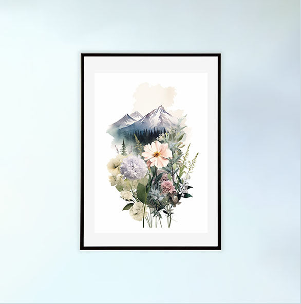 アルパインワンダーランドのアートポスター黒フレームあり