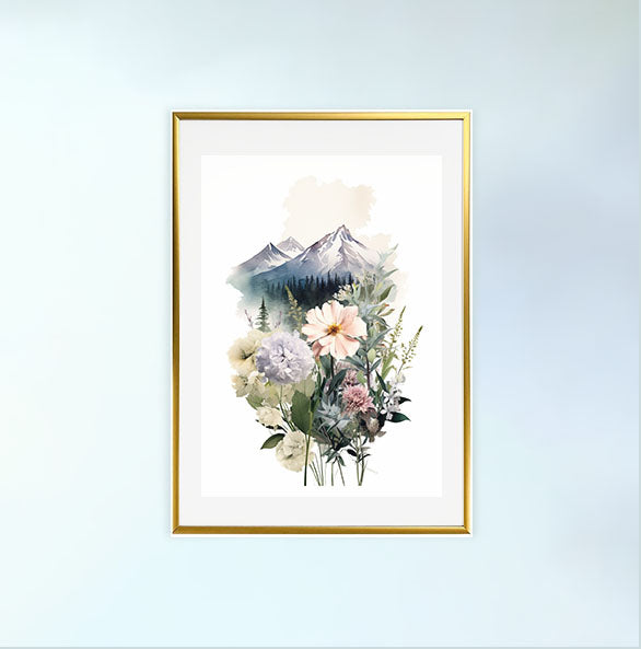 アルパインワンダーランドのアートポスター金フレームあり