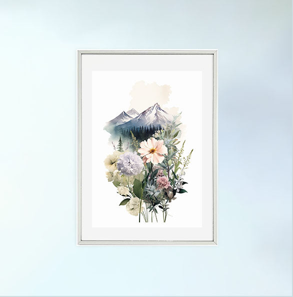 アルパインワンダーランドのアートポスター銀フレームあり