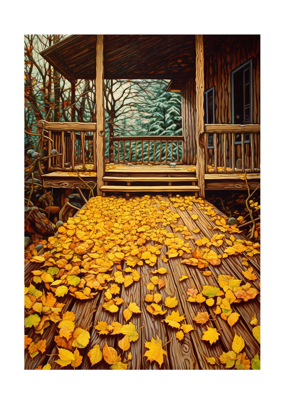 秋の紅葉のアートポスター原画のみ