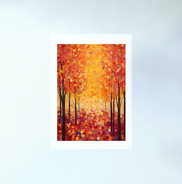 秋の紅葉のアートポスター原画のみ設置イメージ