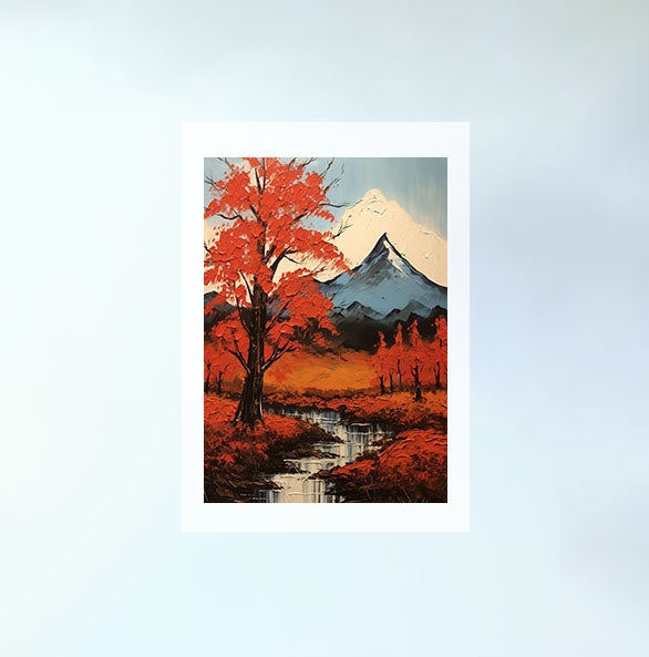 秋の紅葉のアートポスター原画のみ設置イメージ