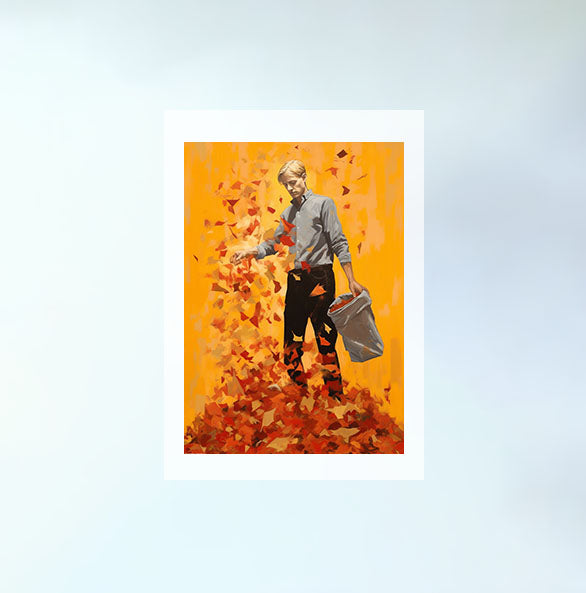 秋の紅葉のアートポスター原画のみ設置イメージ