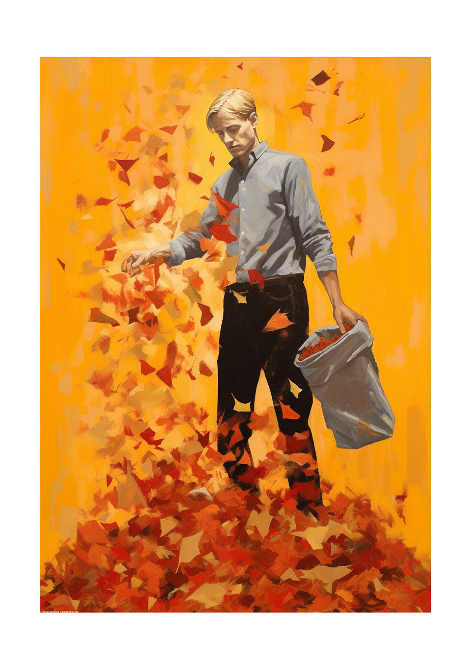 秋の紅葉のアートポスター原画のみ
