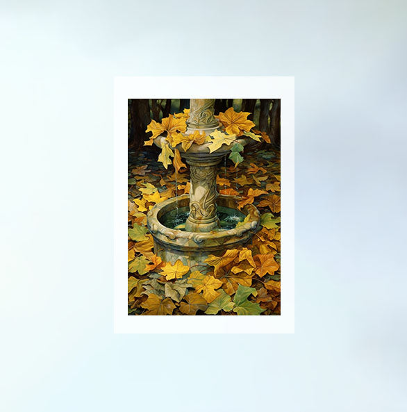 秋の紅葉のアートポスター原画のみ設置イメージ