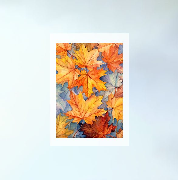 秋の紅葉のアートポスター原画のみ設置イメージ