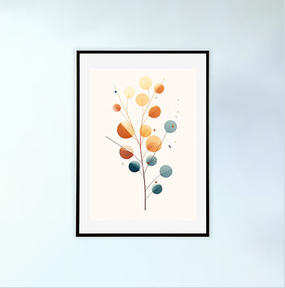 秋の紅葉のアートポスター黒フレームあり