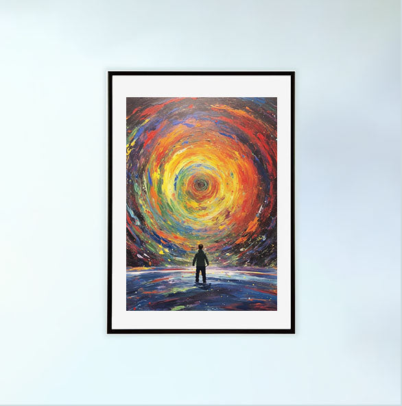 秋の紅葉のアートポスター黒フレームあり