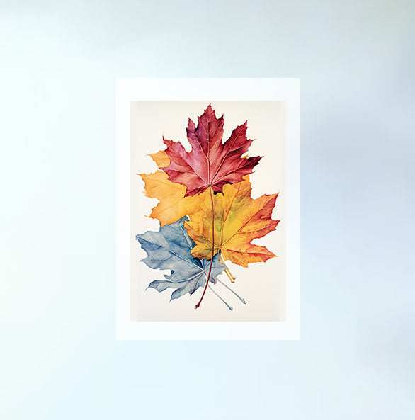 秋の紅葉のアートポスター原画のみ設置イメージ