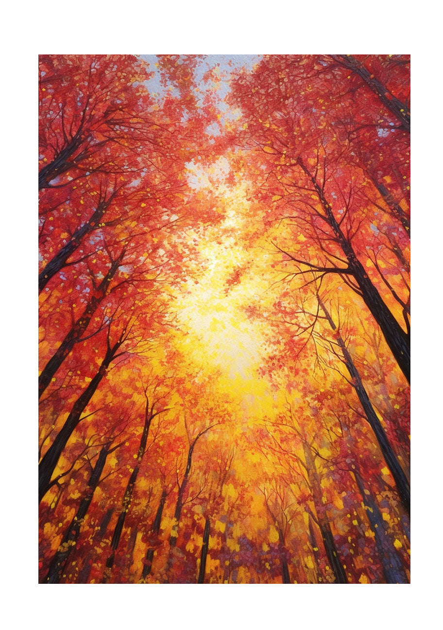 秋の紅葉のアートポスター原画のみ