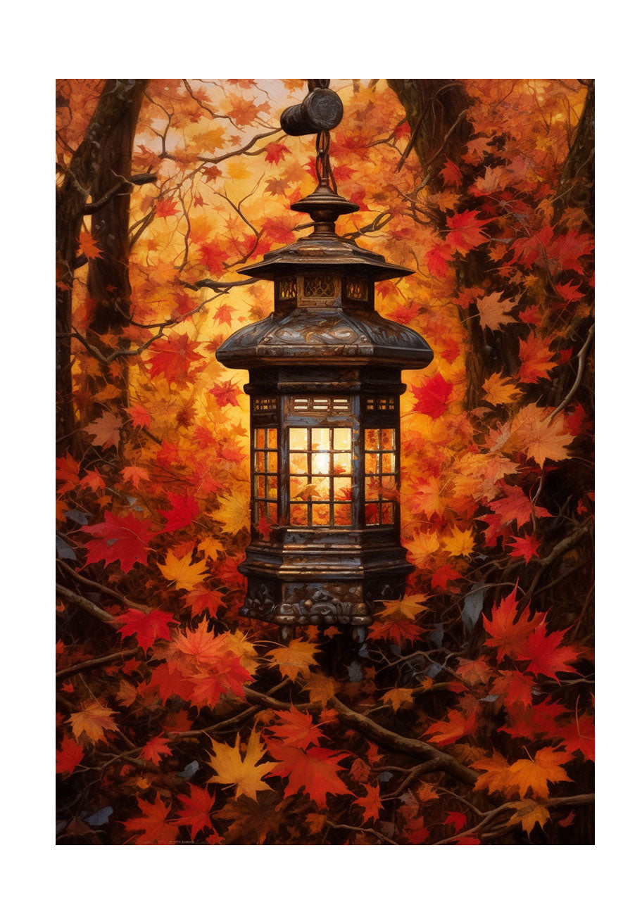 秋の紅葉のアートポスター原画のみ