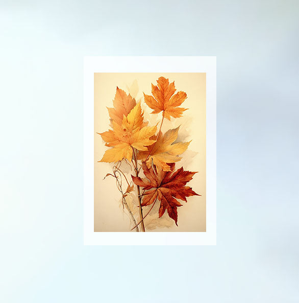 秋の紅葉のアートポスター原画のみ設置イメージ