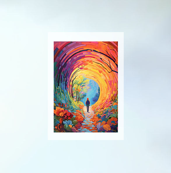 秋の紅葉のアートポスター原画のみ設置イメージ