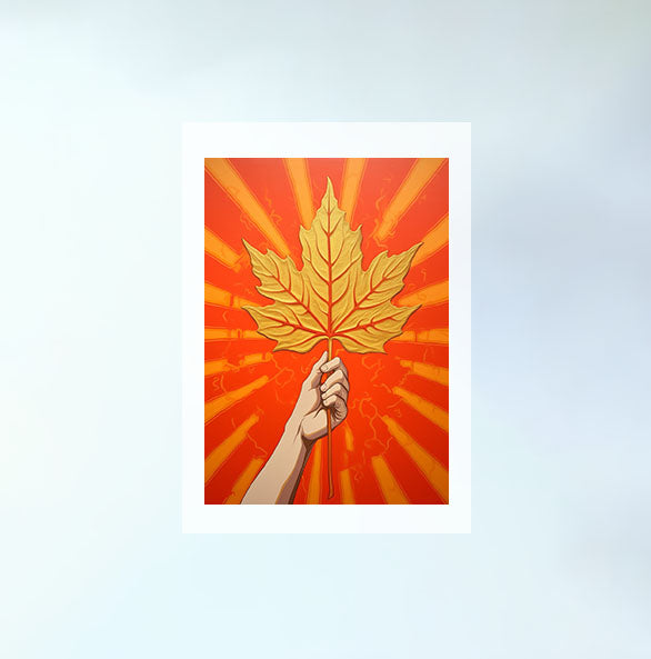 秋の紅葉のアートポスター原画のみ設置イメージ