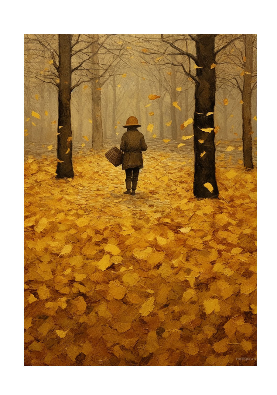 秋の紅葉のアートポスター原画のみ