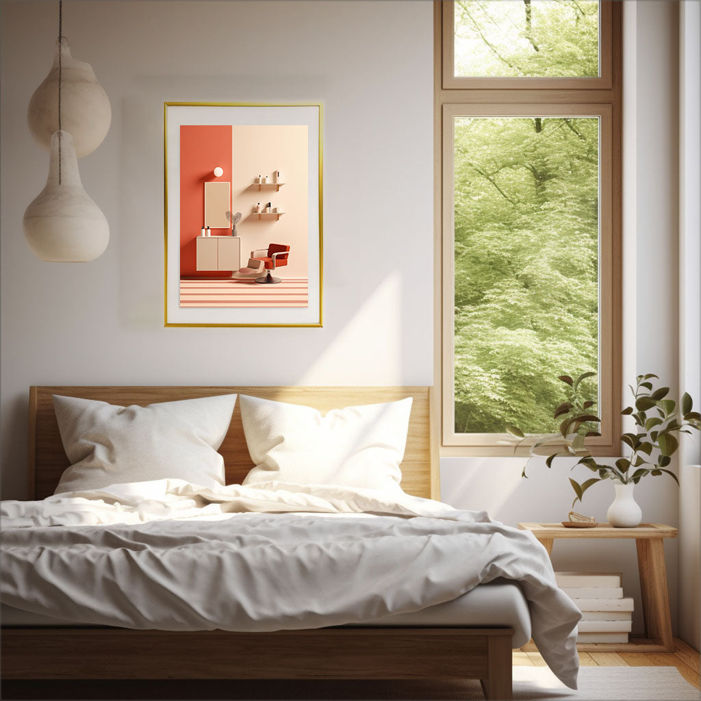 美しい装飾のアートポスター寝室配置イメージ