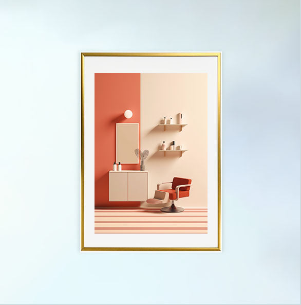 美しい装飾のアートポスター金フレームあり