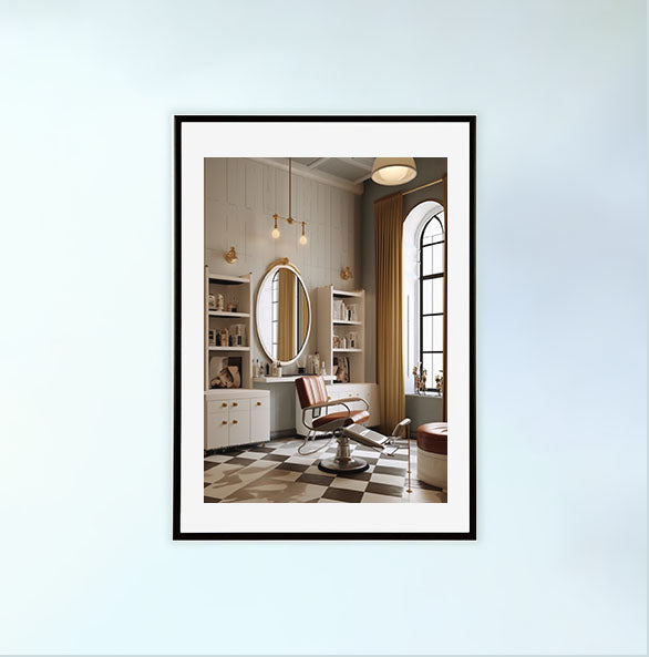 美しい装飾のアートポスター黒フレームあり