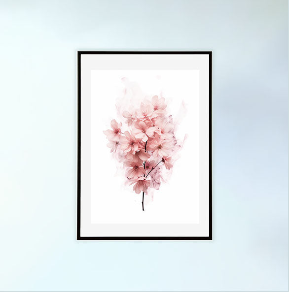 ブロッサミング・スプリングのアートポスター黒フレームあり